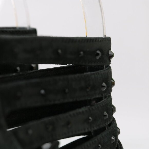 Donald Pliner Womens Adelia Sandal Size 6 Black Suede Heel Strappy Caged Bootie - Picture 5 of 11